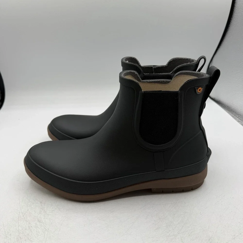 Bogs Amanda II Chelsea Boots Womens Sz 9 Black Waterproof Pull On 73480-001